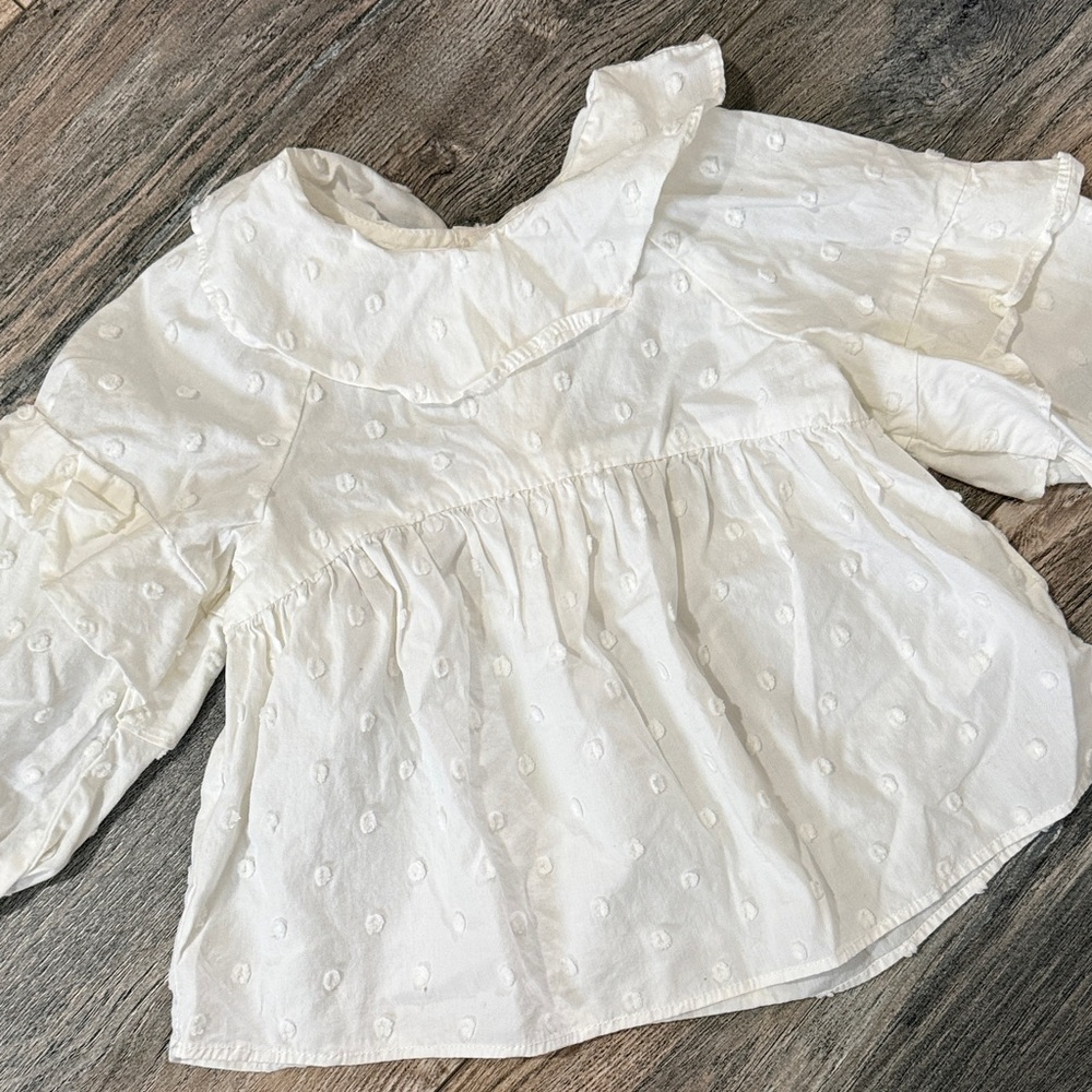 Zara Kids White Textured Top